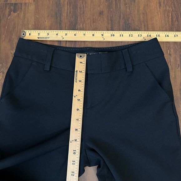 ALICE + OLIVIA Employed Straight Leg Trouser Pants Flat Front in Black - Picture 13 of 15